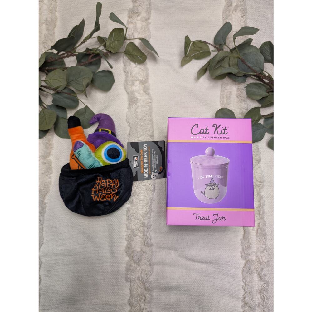 Cat Halloween Pusheen Treat Jar & Cat Toy